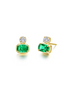 Lafonn Gold Plated 1.64 CTW Simulated Diamond And Emerald Regal Cushion-Cut Earrings