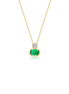 Lafonn Gold-Plated 1.66 Ctw Simulated Diamond And Emerald Regal Cushion-Cut Pendant Necklace