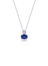 Lafonn Silver 1.66 CTW Simulated Diamond And Sapphire Regal Cushion-Cut Pendant Necklace