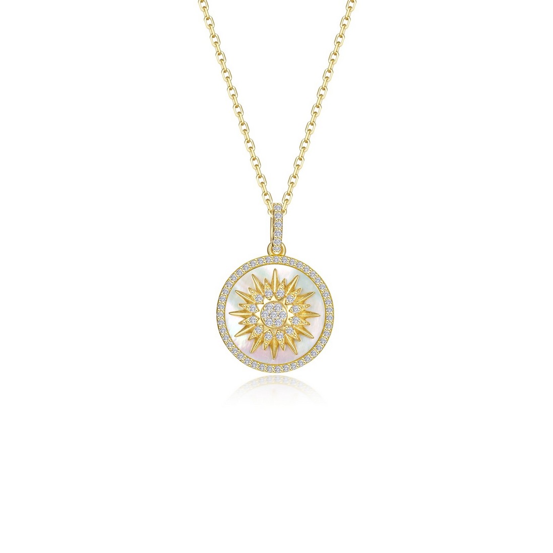 Lafonn Gold-Plated 0.68 CTW Simulated Diamond And Mother Of Pearl Ethereral Light Pendant Necklace