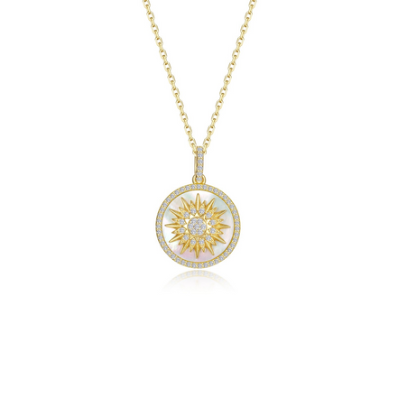 Lafonn Gold-Plated 0.68 CTW Simulated Diamond And Mother Of Pearl Ethereral Light Pendant Necklace