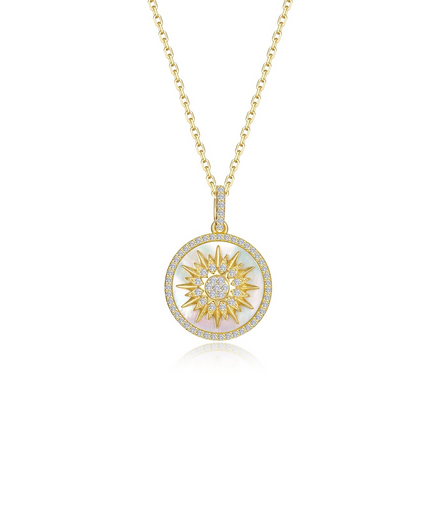 Lafonn Gold-Plated 0.68 CTW Simulated Diamond And Mother Of Pearl Ethereral Light Pendant Necklace