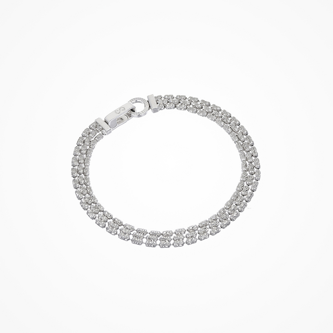 Desmos Silver Typhoon Eternity Triple Row Bracelet 7"
