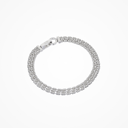 Desmos Silver Typhoon Eternity Triple Row Bracelet 7"