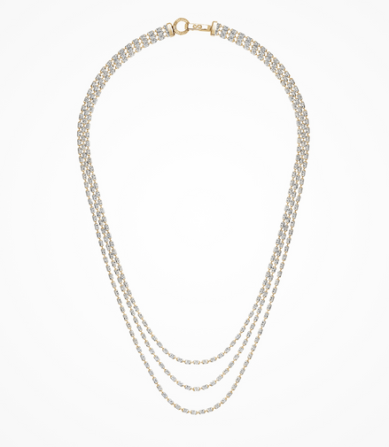 Desmos Two-Tone Typhoon Eternity Triple Row Necklace 18"