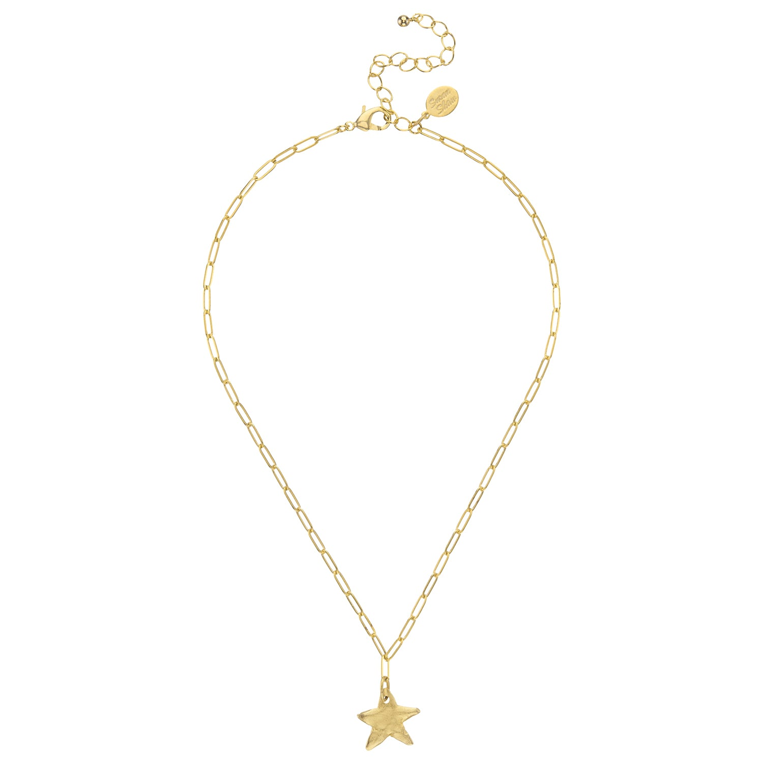Susan Shaw 18K Gold-Plated Petite Star Paperclip Necklace