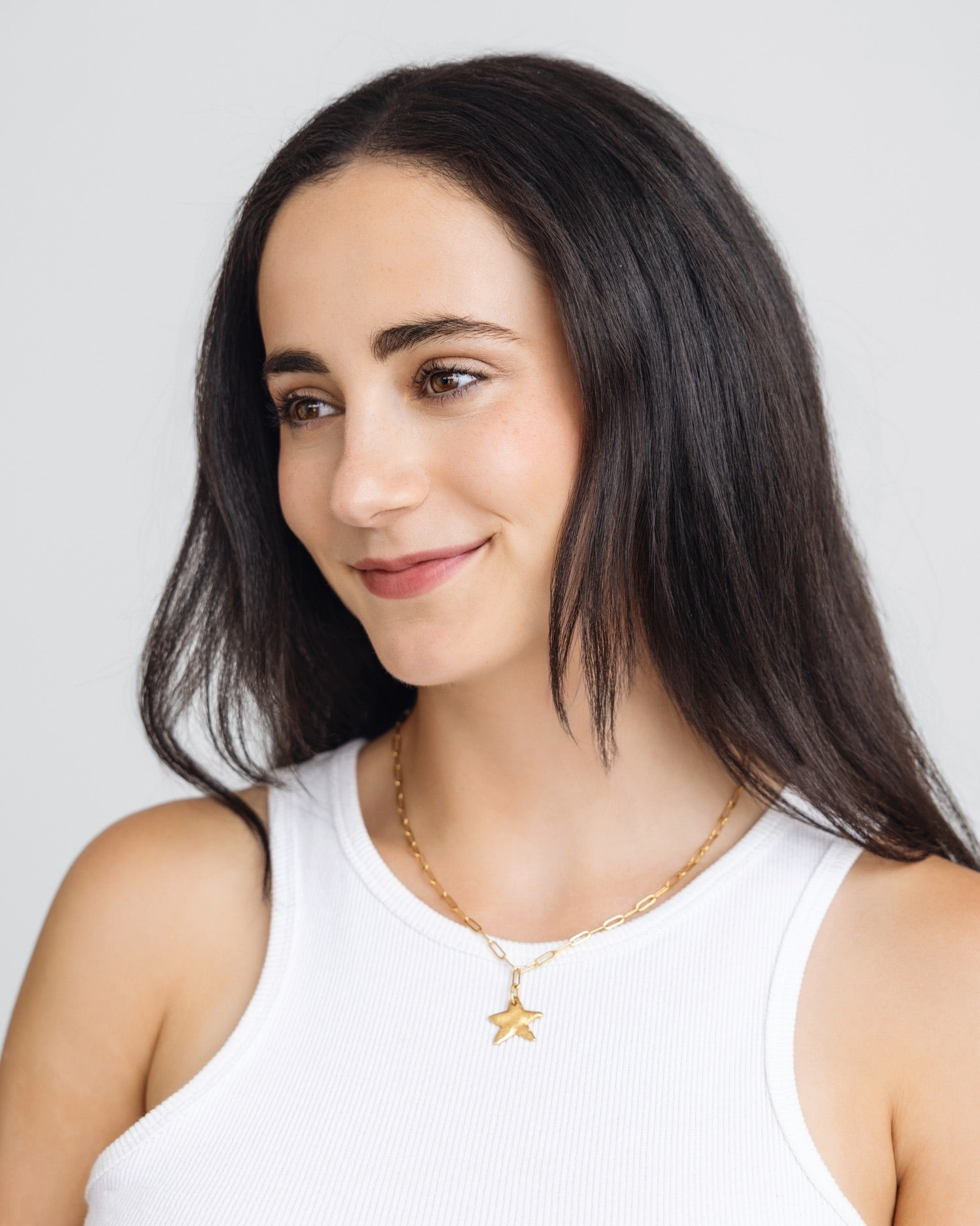 Susan Shaw 18K Gold-Plated Petite Star Paperclip Necklace