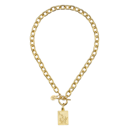 Susan Shaw 24K Gold-Plated Bird Bam Mahjong Toggle Necklace