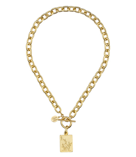 Susan Shaw 24K Gold-Plated Bird Bam Mahjong Toggle Necklace