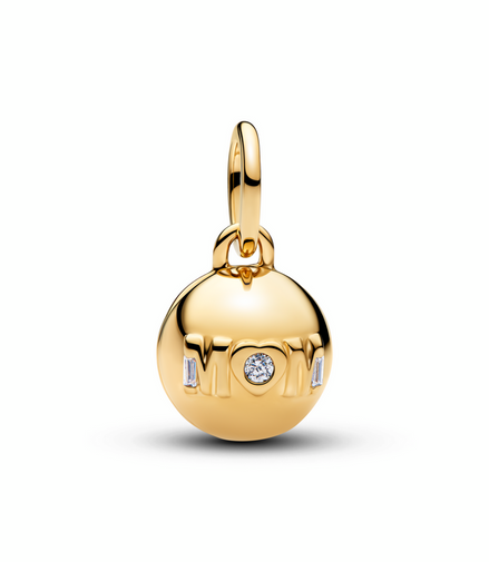 Pandora Moments 14K Gold-Plated Openable "Mom" Ball Dangle Charm