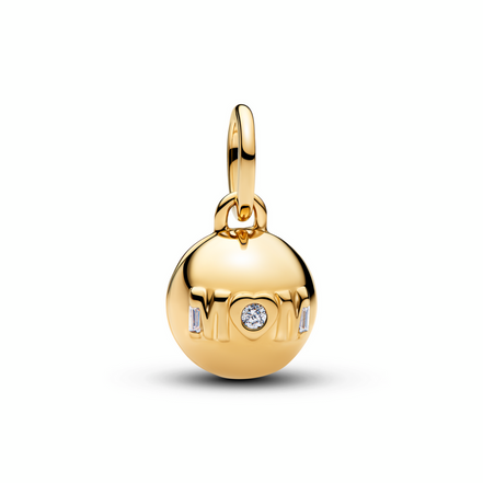 Pandora Moments 14K Gold-Plated Openable "Mom" Ball Dangle Charm
