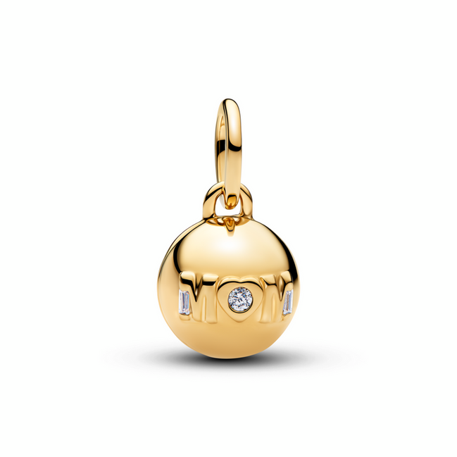 Pandora Moments 14K Gold-Plated Openable "Mom" Ball Dangle Charm