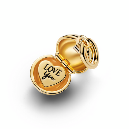 Pandora Moments 14K Gold-Plated Openable "Mom" Ball Dangle Charm