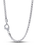 Pandora Timeless Silver Pavé Clasp Foxtail Chain Charm Necklace 45CM
