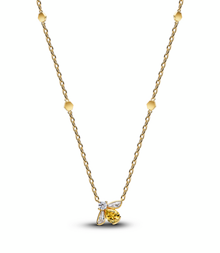 Pandora Timeless 14K Gold-Plated Honey Bee Pendant Necklace 45"