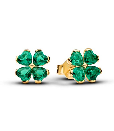 Pandora Green Lucky Clover Stud Earrings