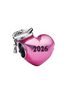 Pandora Moments Silver Graduation 2026 Pink Heart Charm