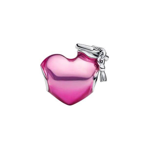 Pandora Moments Silver Graduation 2026 Pink Heart Charm