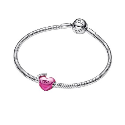 Pandora Moments Silver Graduation 2026 Pink Heart Charm