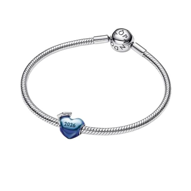 Pandora Moments Silver Graduation 2026 Blue Heart Charm