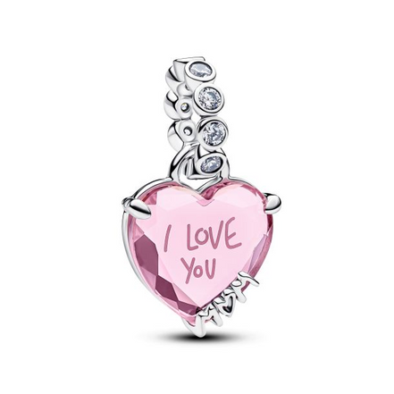 Pandora Moments Silver "I Love You Mom" Dangle Charm