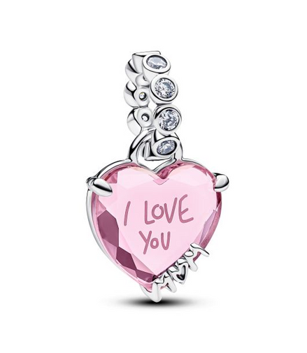 Pandora Moments Silver "I Love You Mom" Dangle Charm