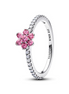 Pandora Timeless Silver Sparkling Pink Flower Ring Size 5
