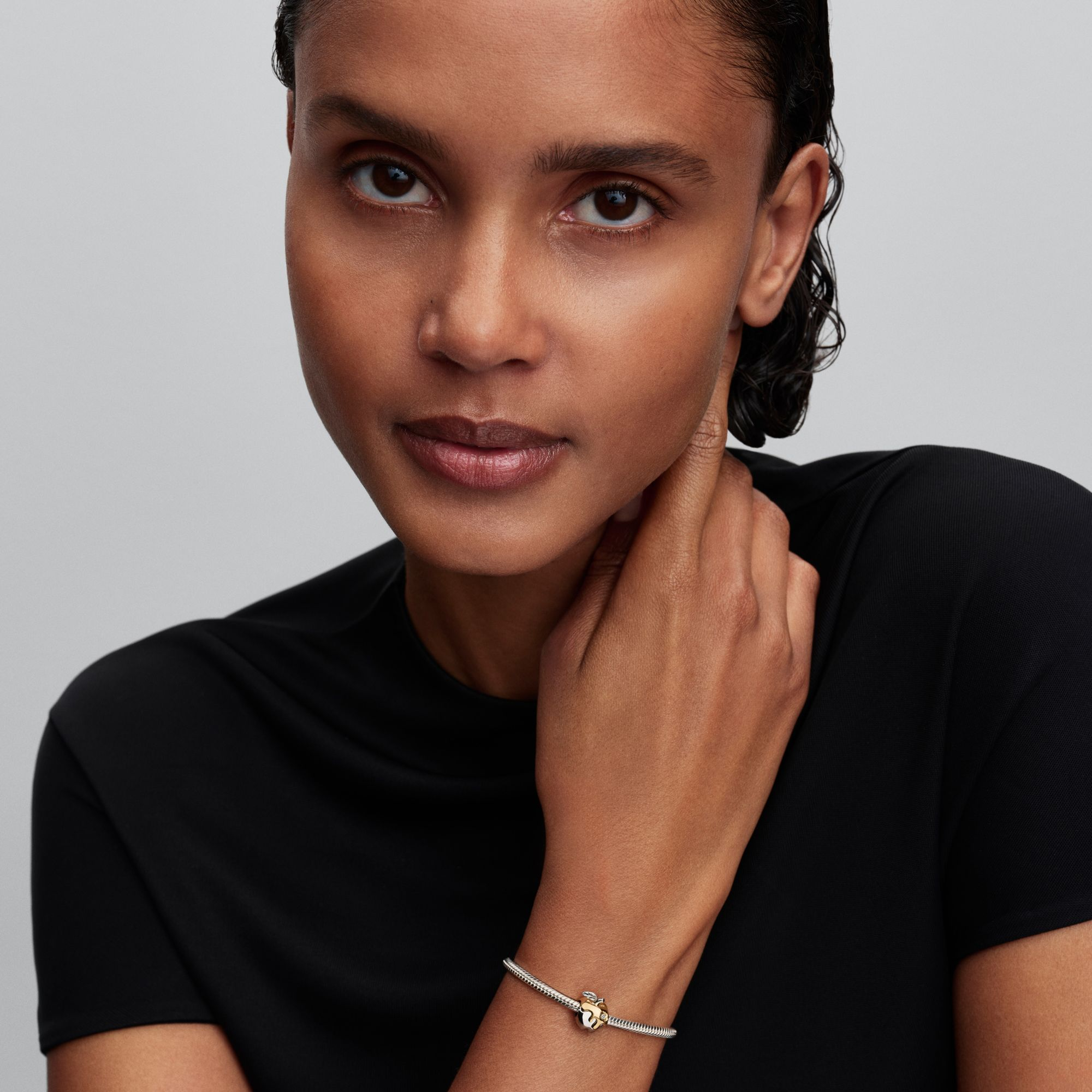 Pandora X Disney 0.012 CTW Lab Created Diamond and Two-Tone Snow White Poison Apple Charm