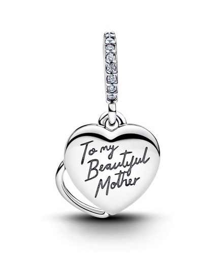 Pandora Moments Silver Beautiful Mother Double Dangle Charm