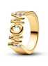 Pandora Moments 14K Gold-Plated "Mom" Signet Ring Size 7