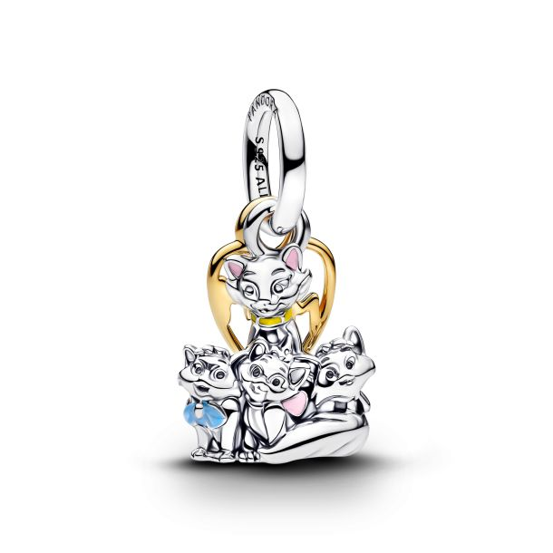 Pandora X Disney Two-Tone Aristocats Duchess And Kittens Dangle Charm