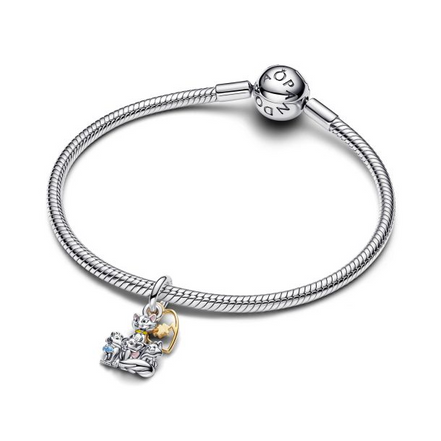 Pandora X Disney Two-Tone Aristocats Duchess And Kittens Dangle Charm