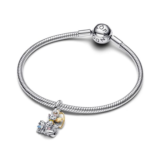 Pandora X Disney Two-Tone Aristocats Duchess And Kittens Dangle Charm
