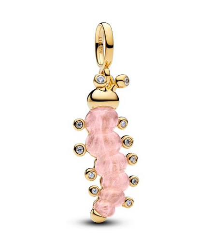 Pandora Timeless 14K Gold-Plated Pink Caterpillar Charm