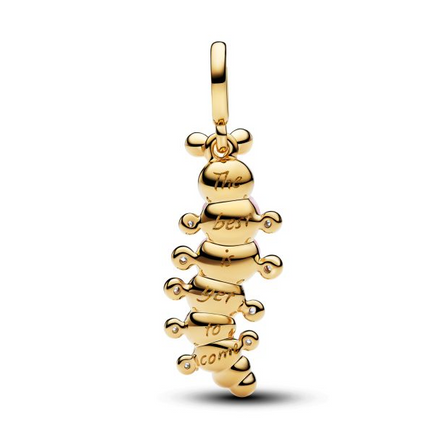 Pandora Timeless 14K Gold-Plated Pink Caterpillar Charm