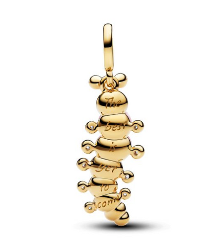 Pandora Timeless 14K Gold-Plated Pink Caterpillar Charm