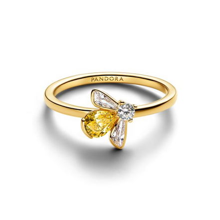 Pandora Timeless 14K Gold-Plated Honey Bee Ring Size 7