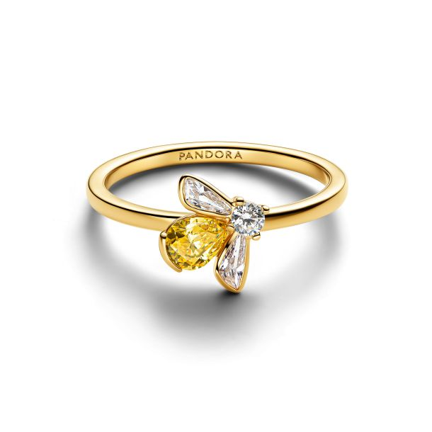 Pandora Timeless 14K Gold-Plated Honey Bee Ring Size 7