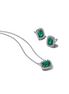 Pandora Timeless Silver Sparkling Green Halo Jewelry Gift Set