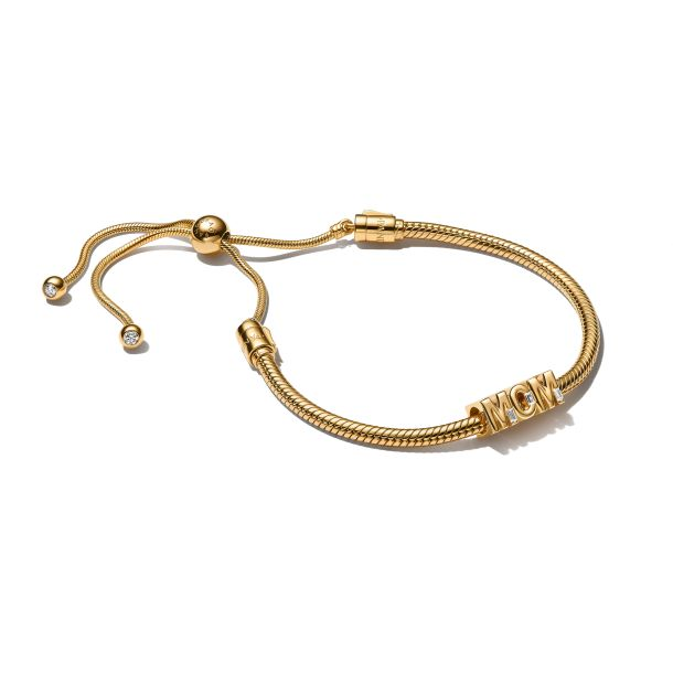 Pandora Moments 14K Gold-Plated Cherished "Mom" Bracelet Gift Set
