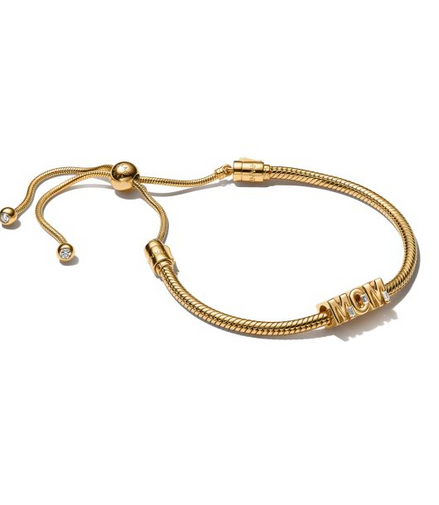Pandora Moments 14K Gold-Plated Cherished "Mom" Bracelet Gift Set