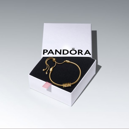 Pandora Moments 14K Gold-Plated Cherished "Mom" Bracelet Gift Set