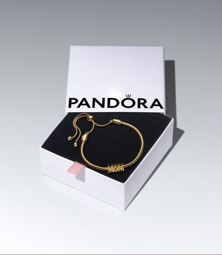 Pandora Moments 14K Gold-Plated Cherished "Mom" Bracelet Gift Set