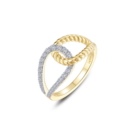 Lafonn Signature Gold Plated 0.34 CTW Lover's Knot Ring Size 6