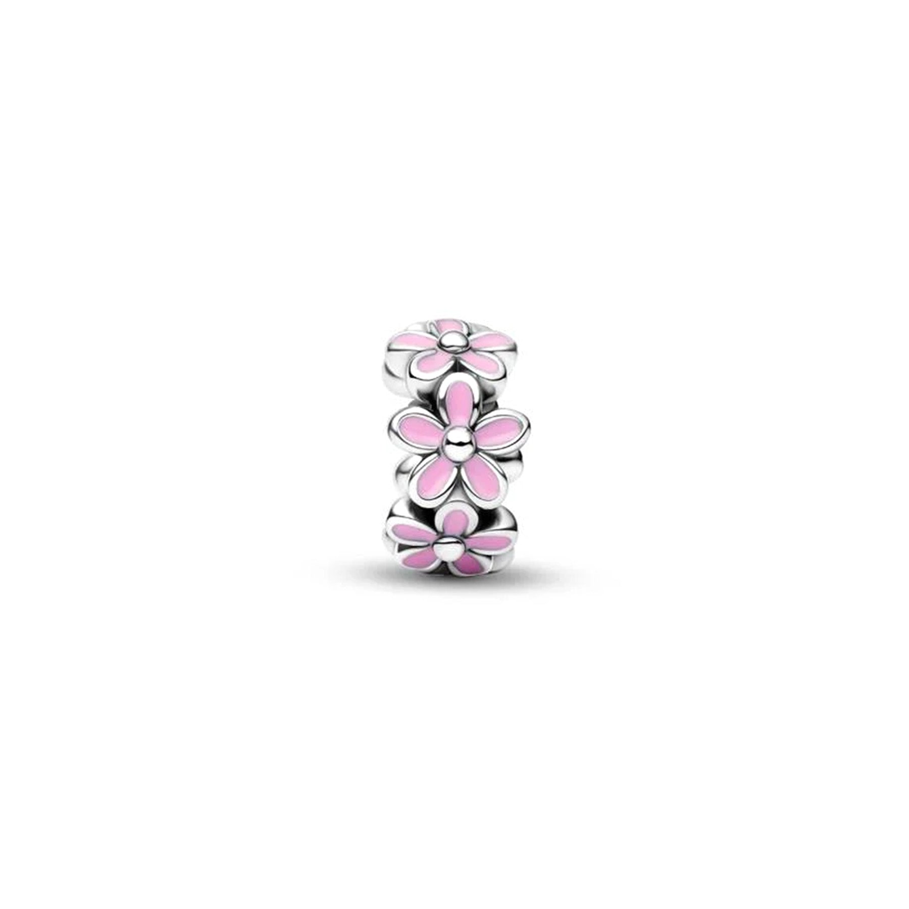 Pandora Moments Silver Pink Daisy Spacer Charm