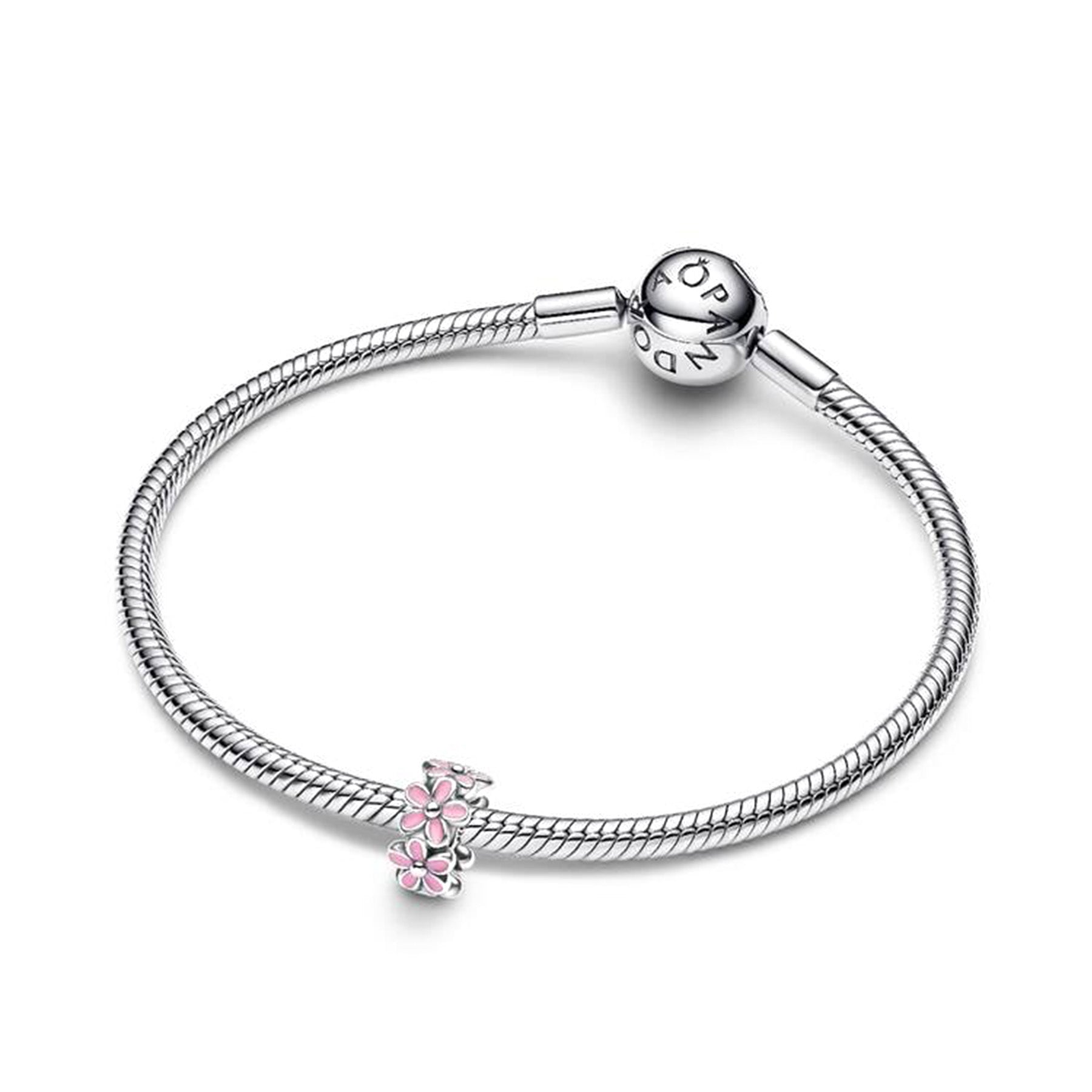 Pandora Moments Silver Pink Daisy Spacer Charm