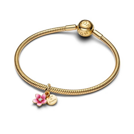 Pandora - Disney, Moana Flower Gold-Plated Dangle Charm