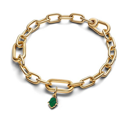 Pandora ME/Moments Green Hamsa Hand Gold-Plated Mini Dangle Charm