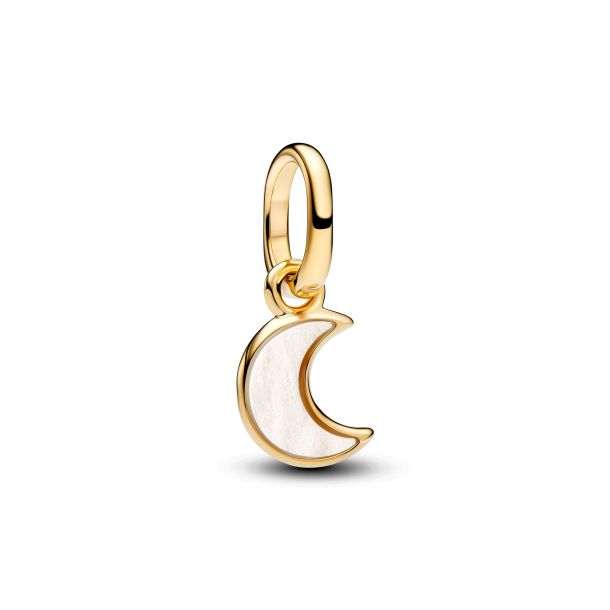 Pandora ME White Crescent Moon Gold-Plated Mini Dangle Charm