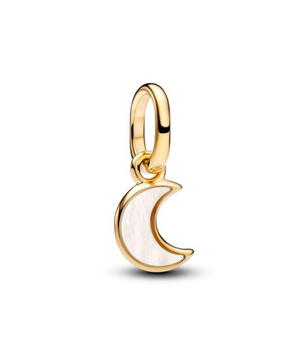 Pandora ME/Moments 14K Gold-Plated White Crescent Moon Mini Dangle Charm